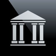 Bank icon on a black background
