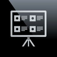 Projection Screen icon on a black background
