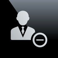 Businessman icon on a black background