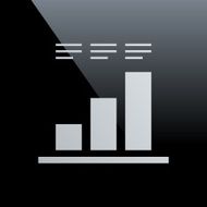 Bar Graph icon on a black background