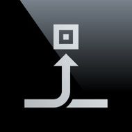 Conveyor icon on a black background