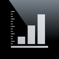 Bar Graph icon on a black background N3