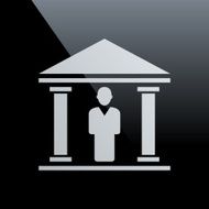 Bank icon on a black background N2