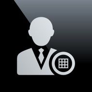 Businessman icon on a black background N3