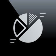 Pie Chart icon on a black background