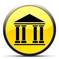 Bank icon on a round button