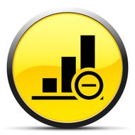Bar Graph icon on a round button N2