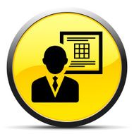 Businessman icon on a round button N3