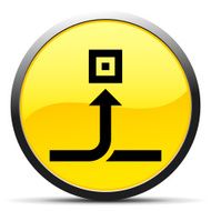 Conveyor icon on a round button