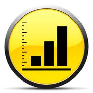 Bar Graph icon on a round button N3