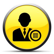 Businessman icon on a round button N5