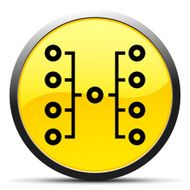 Flowchart icon on a round button N3