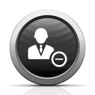 Businessman icon on a round button N6