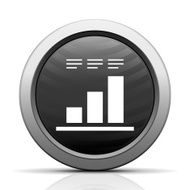 Bar Graph icon on a round button N5