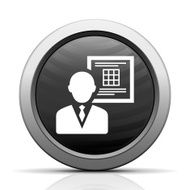Businessman icon on a round button N7
