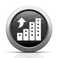 Apartment Building icon on a round button N3