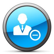 Businessman icon on a round button N8