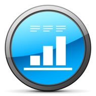 Bar Graph icon on a round button N7