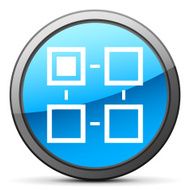 Flowchart icon on a round button N6