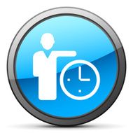 Businessman icon on a round button N10