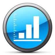 Bar Graph icon on a round button N9