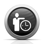 Businessman icon on a round button N11