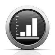 Bar Graph icon on a round button N10