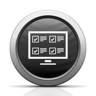 Computer Monitor icon on a round button N2