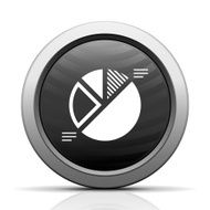 Pie Chart icon on a round button N2