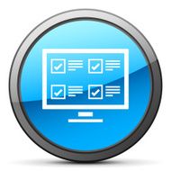 Computer Monitor icon on a round button N3