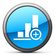 Bar Graph icon on a round button N12