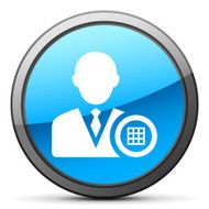 Businessman icon on a round button N13