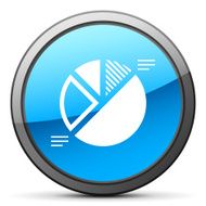 Pie Chart icon on a round button N3