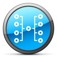 Flowchart icon on a round button N8