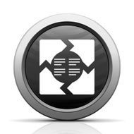 Chevron Chart icon on a round button N6