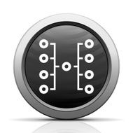 Flowchart icon on a round button N9