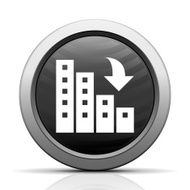 Apartment Building icon on a round button N6