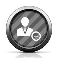 Businessman icon on a round button N14