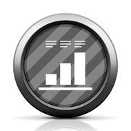 Bar Graph icon on a round button N13