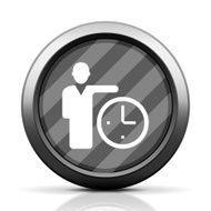 Businessman icon on a round button N16