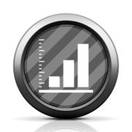 Bar Graph icon on a round button N15