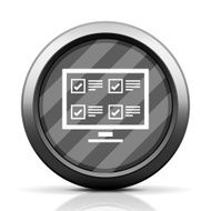 Computer Monitor icon on a round button N4