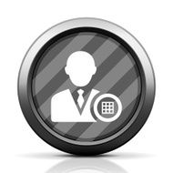 Businessman icon on a round button N17