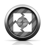 Chevron Chart icon on a round button N7