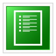 Document icon on a square button