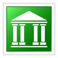 Bank icon on a square button