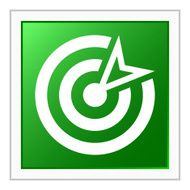 Target icon on a square button
