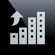 Apartment Building icon on a black background N2