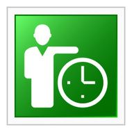 Businessman icon on a square button N3