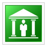 Bank icon on a square button N2
